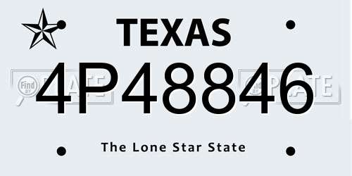 4P48846 Texas License Plate