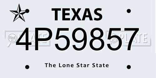 4P59857 Texas License Plate