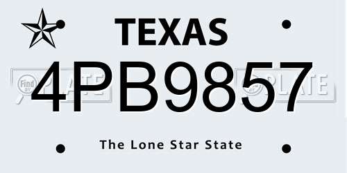 4PB9857 Texas License Plate