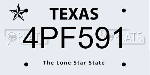 4PF591 Texas License Plate