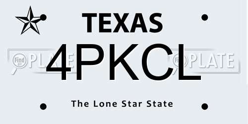 4PKCL Texas License Plate