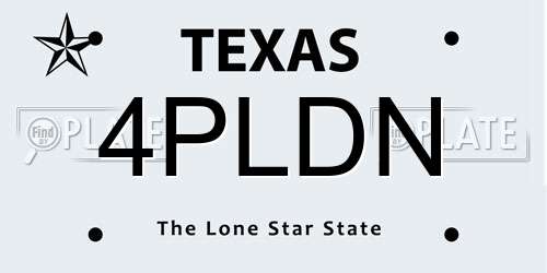 4PLDN Texas License Plate