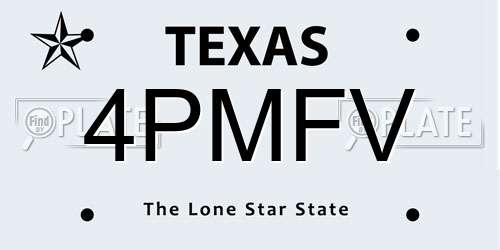 4PMFV Texas License Plate