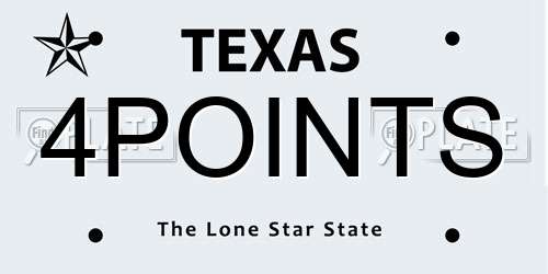 4POINTS Texas License Plate