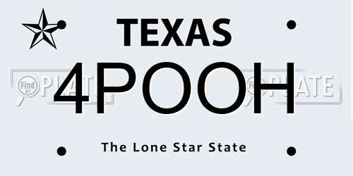 4POOH Texas License Plate