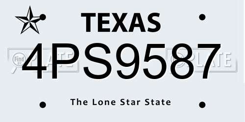 4PS9587 Texas License Plate