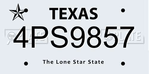 4PS9857 Texas License Plate