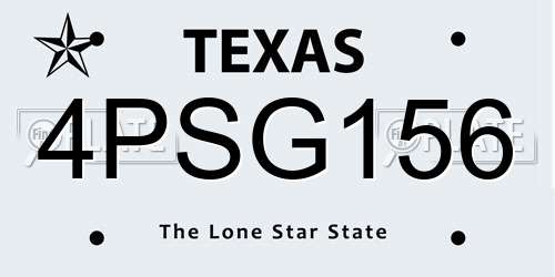4PSG156 Texas License Plate