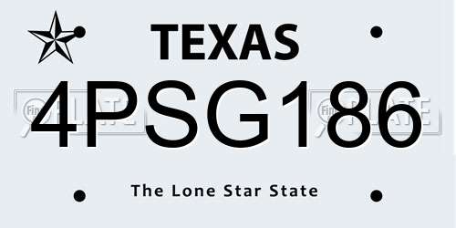 4PSG186 Texas License Plate