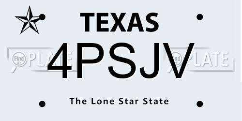 4PSJV Texas License Plate