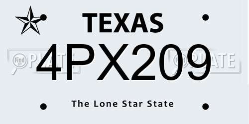 4PX209 Texas License Plate
