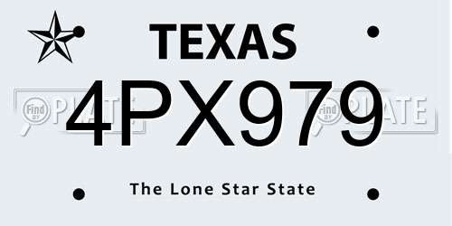 4PX979 Texas License Plate