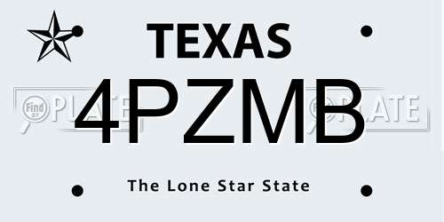 4PZMB Texas License Plate