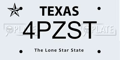 4PZST Texas License Plate