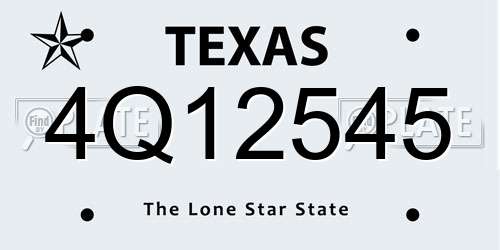 4Q12545 Texas License Plate