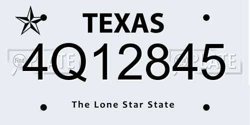 4Q12845 Texas License Plate