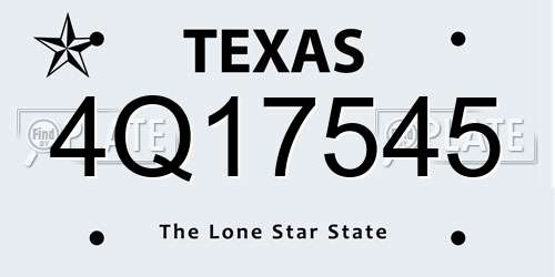 4Q17545 Texas License Plate