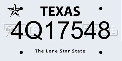 4Q17548 Texas License Plate