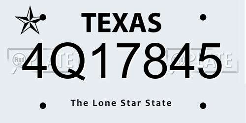 4Q17845 Texas License Plate
