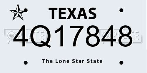 4Q17848 Texas License Plate