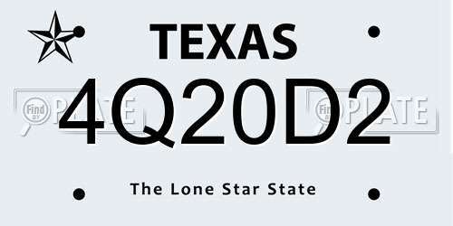 4Q20D2 Texas License Plate