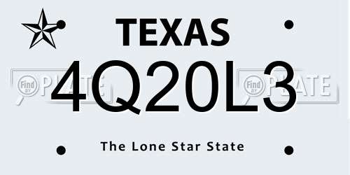 4Q20L3 Texas License Plate