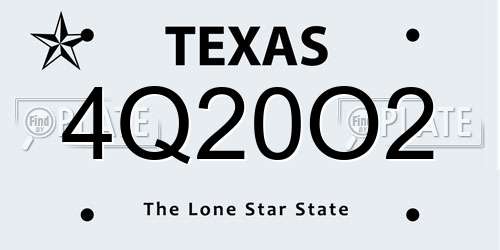 4Q20O2 Texas License Plate