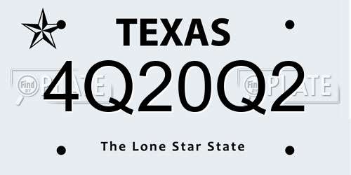 4Q20Q2 Texas License Plate