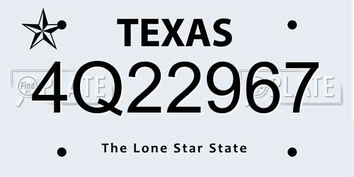 4Q22967 Texas License Plate