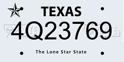 4Q23769 Texas License Plate