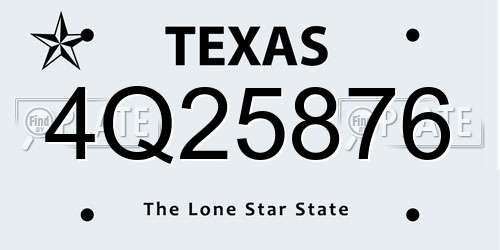 4Q25876 Texas License Plate