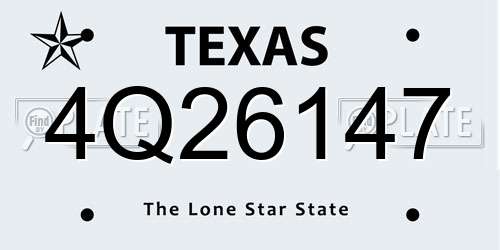 4Q26147 Texas License Plate