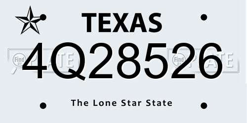 4Q28526 Texas License Plate