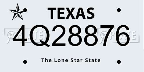 4Q28876 Texas License Plate