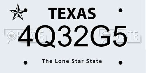 4Q32G5 Texas License Plate