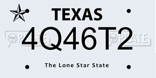 4Q46T2 Texas License Plate