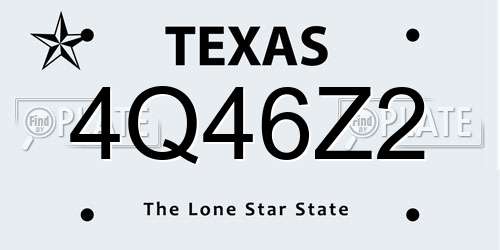 4Q46Z2 Texas License Plate