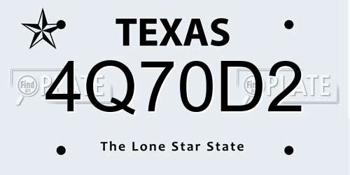 4Q70D2 Texas License Plate