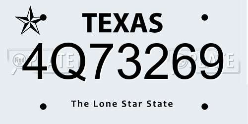 4Q73269 Texas License Plate