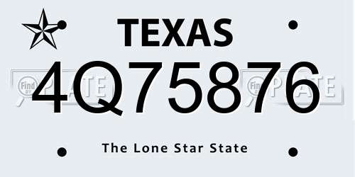 4Q75876 Texas License Plate
