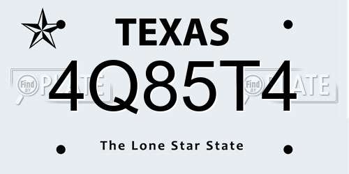 4Q85T4 Texas License Plate