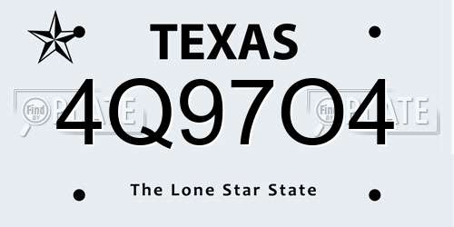 4Q97O4 Texas License Plate