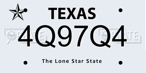 4Q97Q4 Texas License Plate