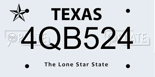 4QB524 Texas License Plate