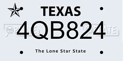 4QB824 Texas License Plate