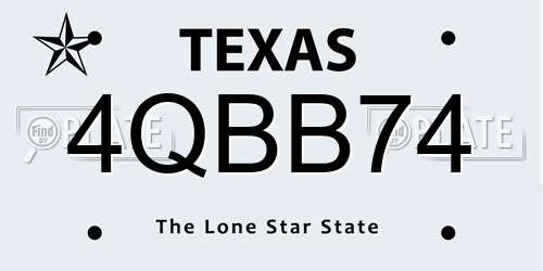4QBB74 Texas License Plate