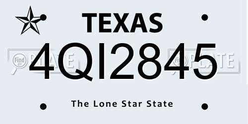 4QI2845 Texas License Plate