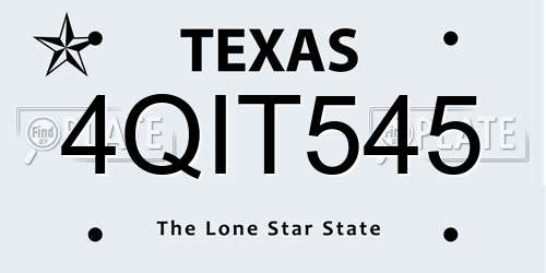 4QIT545 Texas License Plate