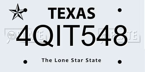 4QIT548 Texas License Plate
