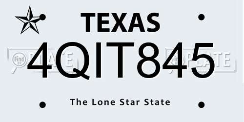 4QIT845 Texas License Plate